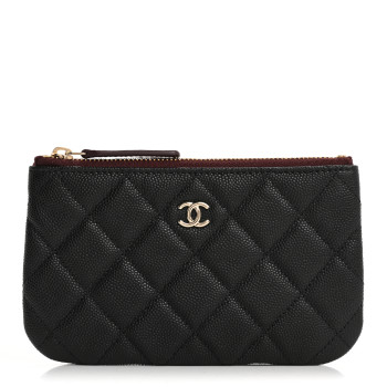 CHANEL Caviar Quilted Small Cosmetic Case Black