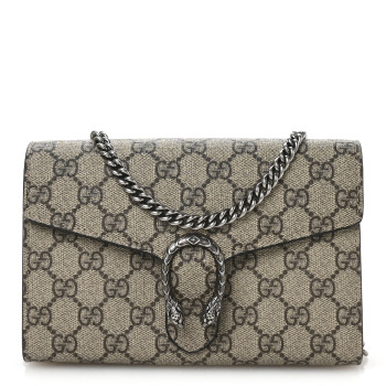 GUCCI GG Supreme Monogram Mini Dionysus Chain Wallet Beige Taupe