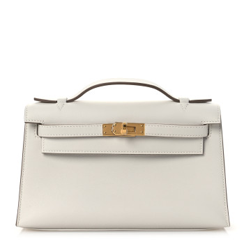 HERMES Swift Kelly Pochette Clutch Craie
