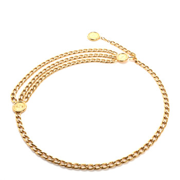 CHANEL Metal Medallion CC Triple Chain Belt Gold