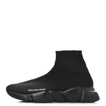 BALENCIAGA Neoprene Knit Womens Speed Sneakers 39 Black White