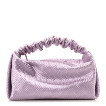 ALEXANDER WANG Mesh Crystal Rhinestone Mini Scrunchie Clutch Winsome Orchid