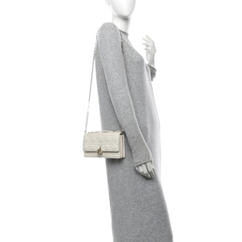 CHRISTIAN DIOR Lambskin Cannage Mini My Dior Bag Latte