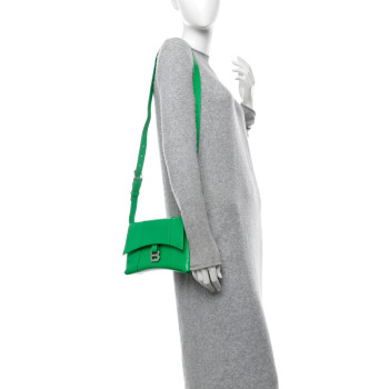 BALENCIAGA Grained Calfskin XS Downtown Shoulder Bag Vivid Green