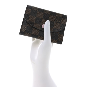 LOUIS VUITTON Damier Ebene Rosalie Coin Purse Rose Ballerine