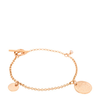 HERMES 18K Rose Gold Diamond PM Ex-Libris Bracelet SH
