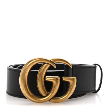 GUCCI Calfskin Double G 40mm Belt 85 34 Black