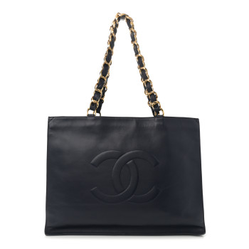 CHANEL Lambskin CC Tote Navy
