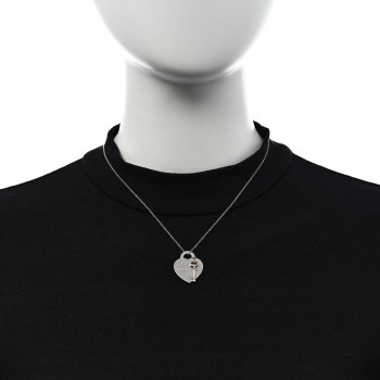 TIFFANY Sterling Silver Rubedo Return to Tiffany Heart Tag Key Pendant Necklace