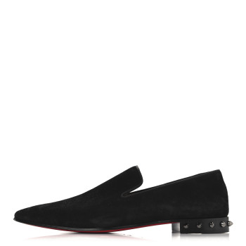 CHRISTIAN LOUBOUTIN Veau Velours Mens Marquees Loafers 43 Black