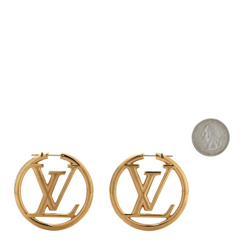 LOUIS VUITTON Metal Louise Hoop Earrings Gold