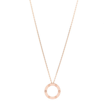 CARTIER 18K Pink Gold LOVE Pendant Necklace