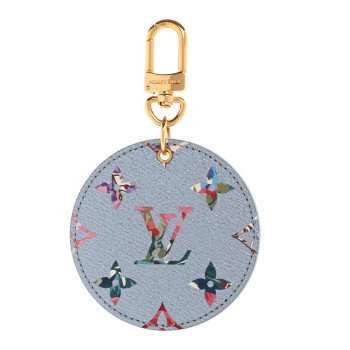 Metallic Monogram LV Garden Illustre Bag Charm Key Ring Blue