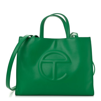TELFAR Vegan Leather Medium Shopping Bag Greenscreen