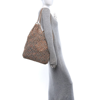 CHANEL Lambskin Mixed Fibers Large Shopping Bag Beige Pink