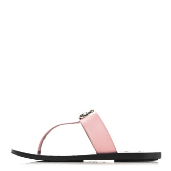 GUCCI Calfskin GG Marmont Thong Sandals 37 Perfect Pink