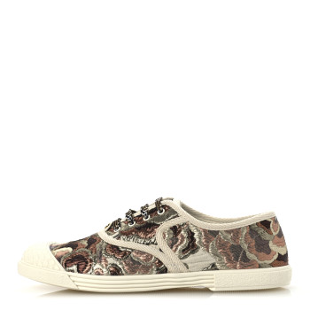 VALENTINO GARAVANI Metallic Jacquard Apres L'hiver Womens Bay By Bay Sneakers 38.5 Ivory