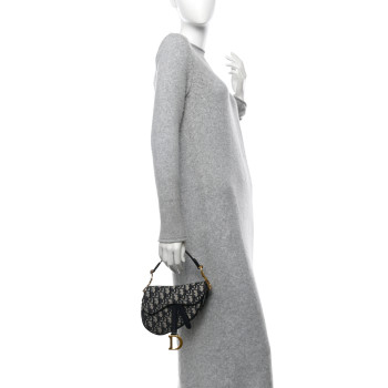 CHRISTIAN DIOR Oblique Mini Saddle Bag Blue
