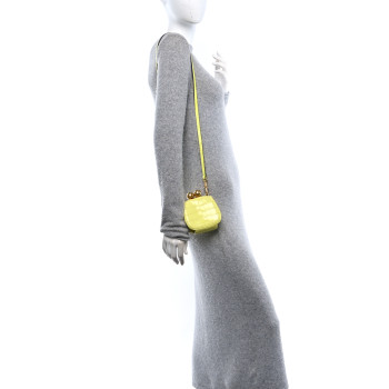 BURBERRY Alligator Mini Frame Bag Neon Yellow
