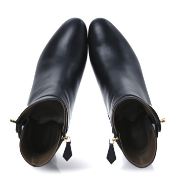HERMES Calfskin Saint Germain Ankle Boots 40 Black
