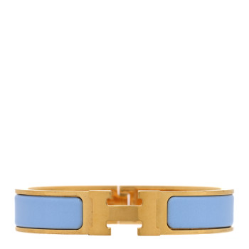 HERMES Enamel Narrow Clic Clac H Bracelet PM Chardon