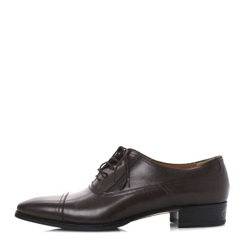 GUCCI Calfskin Mens Captoe Oxford Loafers 9 Brown