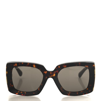 CHANEL Acetate Rectangle Sunglasses 5435-A Tortoise