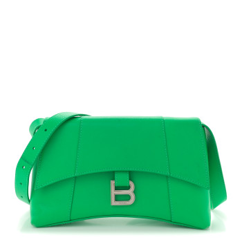 BALENCIAGA Grained Calfskin XS Downtown Shoulder Bag Vivid Green