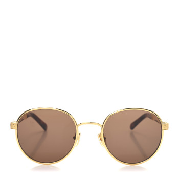 LOUIS VUITTON Metal Z2916U LV Aura Round Sunglasses Brown