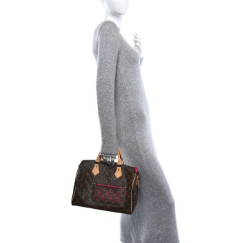 LOUIS VUITTON Monogram Perforated Speedy 30 Fuchsia