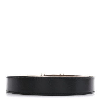 HERMES Box Togo 32mm Au Carre H Belt 95 Black Gold