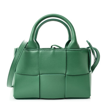 BOTTEGA VENETA Nappa Maxi Intreccio Mini Arco Tote Green