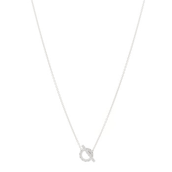 HERMES 18K White Gold Diamond Finesse Pendant Necklace