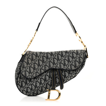 CHRISTIAN DIOR Monogram Saddle Bag Blue