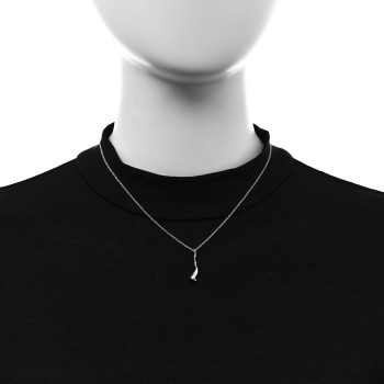 TIFFANY Sterling Silver Frank Gehry Orchid Drop Pendant Necklace