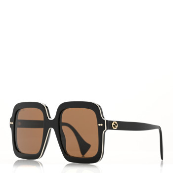 GUCCI Acetate Round Frame Sunglasses GG1241S Black White