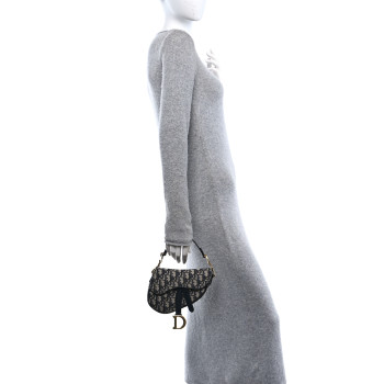 CHRISTIAN DIOR Oblique Mini Saddle Bag Blue
