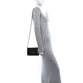 CHANEL Lambskin Quilted Wallet On Chain WOC Black