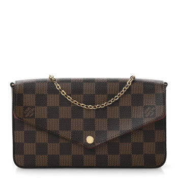 LOUIS VUITTON Damier Ebene Pochette Felicie Chain Wallet