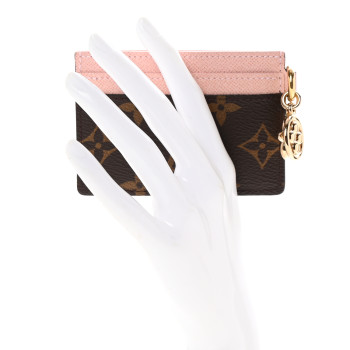 LOUIS VUITTON Monogram LV Charms Card Holder Rose Ballerine
