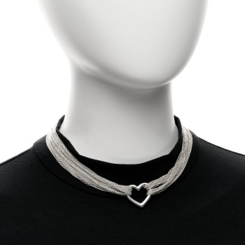 TIFFANY Sterling Silver Heart Multi Chain Toggle Necklace