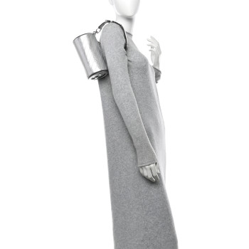 GUCCI Sakai Be Green Calfskin Diagonal Stitched Mini Blondie Barrel Shoulder Bag Silver