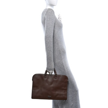 PRADA Saffiano Cuir Travel Briefcase Cacao