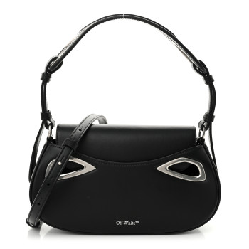 OFF-WHITE Calfskin Clam Shoulder Bag Black