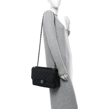 CHANEL Caviar Quilted Jumbo Double Flap Black