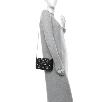 LOUIS VUITTON Empreinte Monogram Giant Felicie Pochette Black Beige