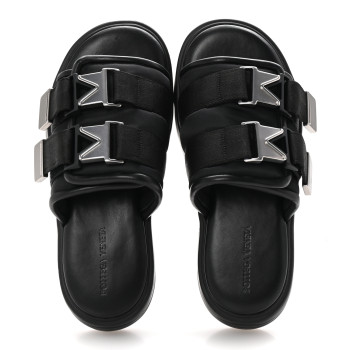 BOTTEGA VENETA Nappa Flash 45mm Flat Sandals 39 Black