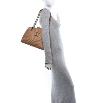 LOUIS VUITTON Calfskin New Wave Chain Tote Noisette