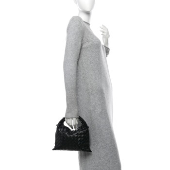 BOTTEGA VENETA Calfskin Intrecciato Mini Hop Black