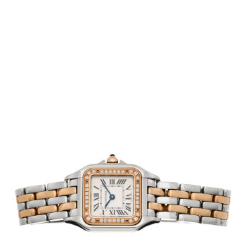 CARTIER Stainless Steel 18K Pink Gold Diamond 22mm Panthere Quartz Watch